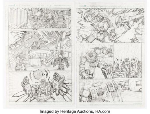 Dan Khanna The Transformers Spotlight: Doubledealer Story Pages 15-16 Pencils Original Art (IDW, 2008). (Total: 2 Original Art)