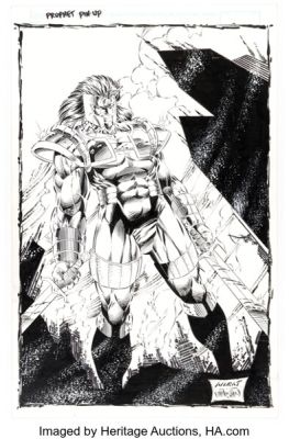 Marat Mychaels and Dan Panosian Prophet #2 Pin-Up Illustration Original Art (Image, 1993). | Heritage