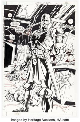 Scott Kolins and Dan Davis Stars and S.T.R.I.P.E. #10 Splash Page 23 Original Art (DC, 2000).