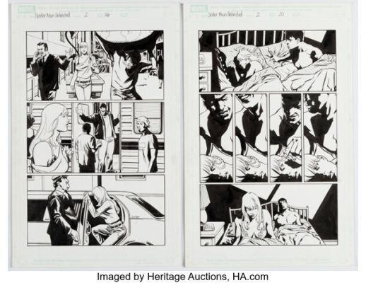 Paul Azaceta and Scott Koblish Spider-Man Unlimited #2 Story Pages 5 and 9 Original Art (Marvel, 2004). (Total: 2 Original Art)