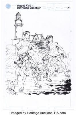 Ben Dunn The Boxcar Children Graphic Novels #15 The Lighthouse Mystery Cover Original Art (Albert Whitman 2011). | Heritage