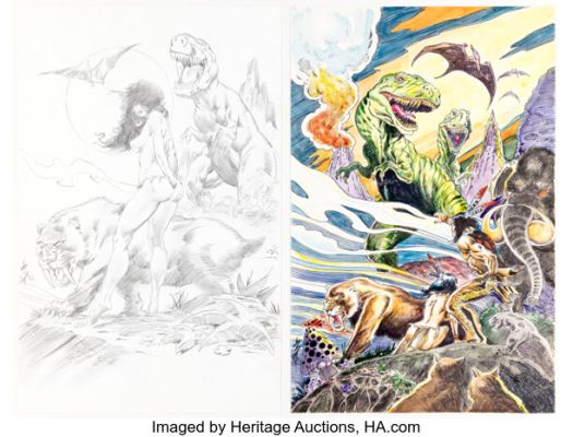 F. Newton "Butch" Burcham Apocalyptic Tribesmen #1 Cover and Jungle Girl Illustration Original Art (Incarna, 2012/2017). (Total: 2 Original Art)