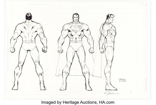 Jim Lee - Superman Model Sheet Illustration Original Art (2003). | Heritage