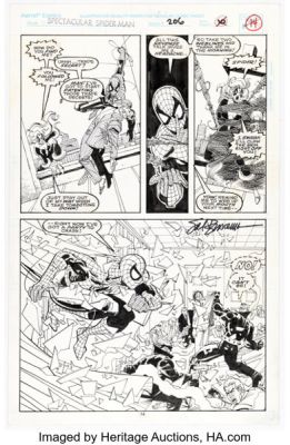 Sal Buscema The Spectacular Spider-Man #206 Black Cat and Tombstone Story Page 10 Original Art (Marvel, 1993). | Heritage