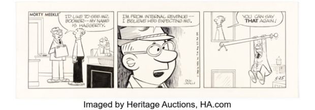 Dick Cavalli Morty Meekle Daily Comic Strip Original Art dated 5-25-64 (NEA, 1964).