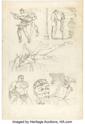 Gerald Altman - Superman / Joe Shuster Studio Tryout Preliminary Original Art (DC, c. 1943-45). | Heritage