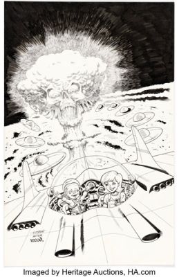 Loston Wallace Mars Attacks: First Born #2 Variant Cover Original Art (IDW, 2014).