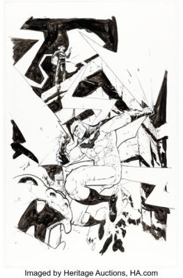 Riley Rossmo Batman / Shadow #6 Splash Page 22 Original Art (DC/Dynamite, 2017).
