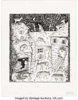 Richard Sala - Animals in the Neighborhood Illustration Original Art (undated). | Heritage