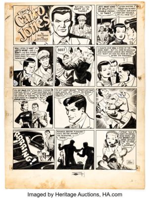 Bob Oksner Miss Cairo Jones Sunday Comic Strip Original Art dated 4-7-46 (Associated Newspaper, 1946). | Heritage