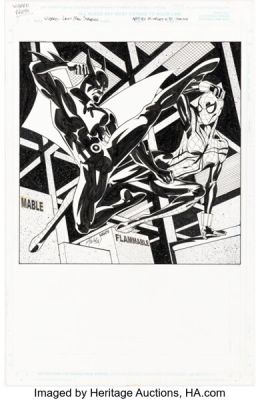 Matt Haley and David Hahn Wizard: The Comics Magazine #103 "Last Man Standing" Batman Beyond vs. Spider-Girl Illustration Original Art (Wizard, 2000). | Heritage