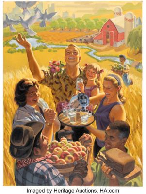 Steve Rude National Association of Conservation Districts 2005 Stewardship Week Painting Original Art (N.A.C.D., 2005). | Heritage