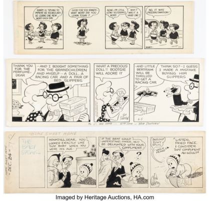 Morrie Turner, Jack Callahan, Bob Donovan - Daily Comic Strip Original Art Group of 3 (1930s-60s). (Total: 3 Original Art)