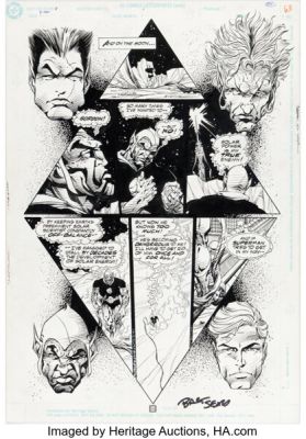 Keith Giffen, Bart Sears, Randy Elliott, and Mark Pennington Eclipso: The Darkness Within #1 Story Page 55 Original Art (DC, 1992).