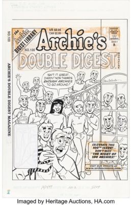 Dan DeCarlo Archie’s Double Digest Magazine #100 Cover Original Art (Archie, 1998). | Heritage