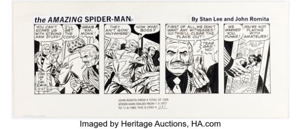 John Romita Sr. The Amazing Spider-Man Daily Comic Strip Original Art dated 12-27-78 (Marvel/Register & Tribune Syndicate Inc., 1978). | Heritage
