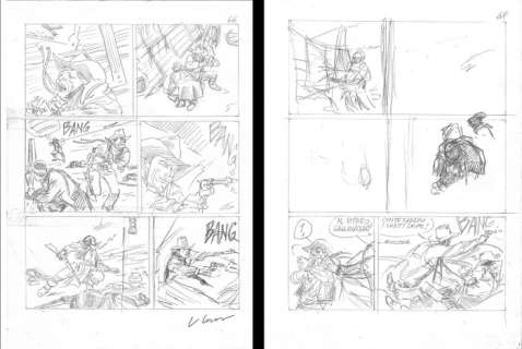 Tex - Luca Vannini - 2x studi preliminari "Detenuto modello"  - Page volante - (2018) | Catawiki