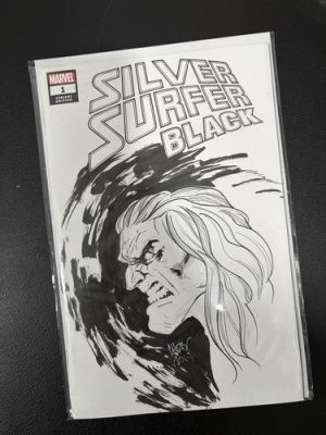Silver surfer black Sketch Cover Chris Johnson Knoll Original Art | eBay US (Buy It Now)