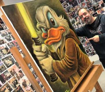Uncle Scrooge as Obi-Wan KENOBI (Star Wars) - Large Painting on Canvas - 116x2x81cm - Joan Vizcarra - Acrylic Art | Catawiki