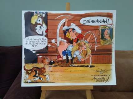 Jacot, Christian Dessin original couleur - Hommage Ã  Morris (2019) | Catawiki