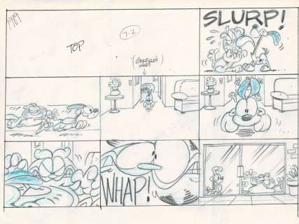 Garfield - Originele schetspagina (Sunday) Garfield - First edition - (1989) | Catawiki