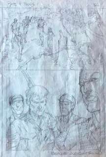 Batman - Aliens - Bernie Wrightson - Original Oversized pencilled Page - Original Art - (1997) | Catawiki