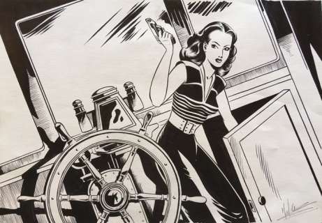 Oosterveer, Minck - Originele covertekening - Rikki Visser - Rikki aan de Rivièra - (2003) | Catawiki