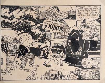 Mark Smeets and Bill Bodéwes, original drawing in East Indian ink “Come and have a look” approx. 13 x 17 cm. | Comic Art Masters