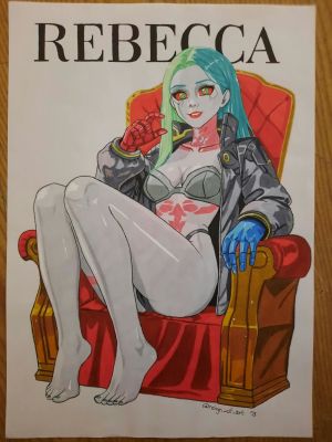 Reign_Of_Art | Rebecca original art [Cyberpunk Edgerunners] | Raremarq (Buy It Now)