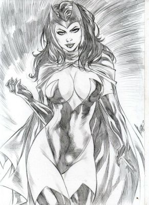 Leoartcomics(Léo Oliveira) | Scarlet Witch Pencil Illustration 09x12 | Raremarq (Buy It Now)