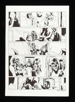 Lot 4083 - Paul Davison an original art page for page 9 of 2000 AD No. 1827 featuring Judge Dredd (2000… | Ewbank’s