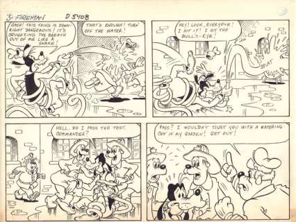 Goofy - the Fireman, original comic art, page 3A - First edition - (1983) | Catawiki