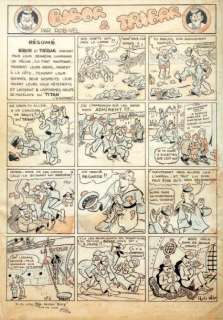 Rob Vel. (1909-1991) | ROB VEL. Â«Bibor et TribarÂ». Encre de Chine et crayons de couleurs pour | Tessier Sarrou