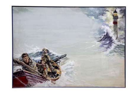 Funcken | Un Homme peut être sauvé, superbe gouache marine… | Banque Dessinée