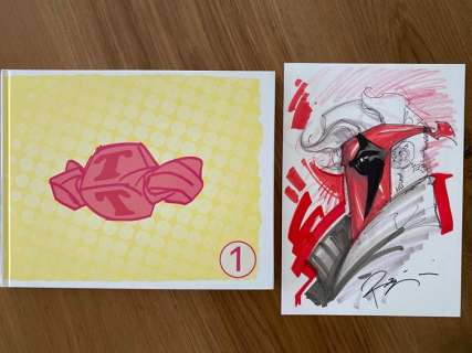 Wildcats - Grifter color sketch by Ryan Benjamin + Table Taffy volume 1 - Loose page - First edition | Catawiki