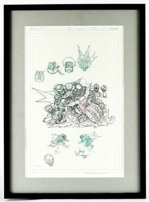 Lot 2094 - Original art page - concept design artwork for a Batman statue - Framed and Glazed (DC Comics). | Ewbank’s