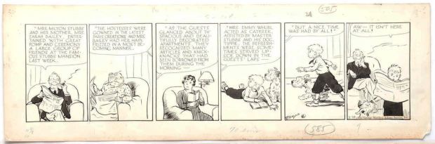 Cap Stubbs and Tippie Original Ink Daily Comic Strip Art Signed and Drawn by Edwina Dumm AM13 | Charles Scott Gallery