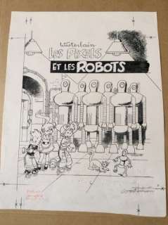 Wasterlain , Marc - Dessin original - Projet de couverture - Les Pixels T2 - Les Pixels et les robots - (2011) | Catawiki