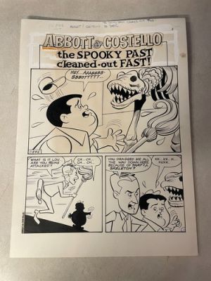 ABBOTT and COSTELLO #12 original art 1969 TITLE PAGE SPOOKY DINOSAUR SKELETON | eBay US (Buy It Now)