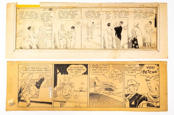 Lot 41 - SIGNED SMITTY & GASOLINE ALLEY NEWSPAPER COMIC STRIP ART GROUP | misc / divers