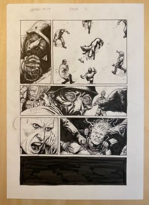 Gary Frank Geiger original comic art #24, p5 Superman, Batman, Hulk artist