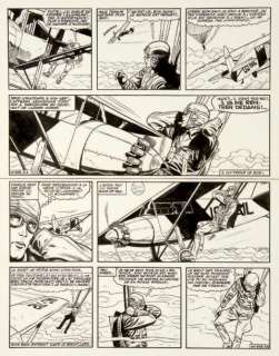 Hubinon | Charles Lindbergh Encre de Chine pour la planche 5 de la biographie | Millon