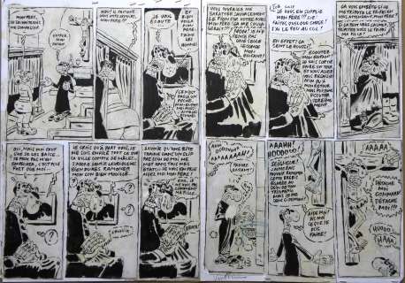 Les Sales Blagues – » la Vulve Du Démon « – Planches originales N & B – Philippe Vuillemin