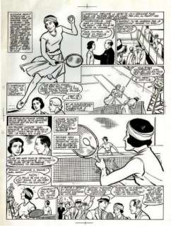 Graton Jean | Suzanne Lenglen Encre de Chine noire pour une planche d’une | Tessier Sarrou