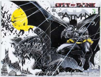 Danny Miki Batman #75 Wraparound Sketch Cover Variant Original Art (DC, 2019) CGC Signature Series NM+ 9.6 White - | Heritage