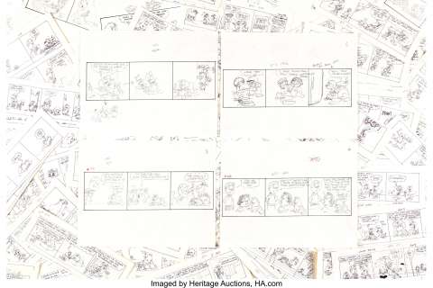 Jim Davis and Studio - Garfield Daily Comic Strip Preliminary Group of Approximately 500 (United Feature Syndicate, 1986).