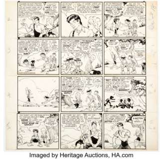 Capp, Al | Al Capp Li’l Abner Partial Sunday Comic Strip Original Art dated 12-18-1938 (King Features Syndicate, 1938).... | Heritage