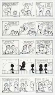 Davis, Jim | Jim Davis Garfield Consecutive Daily Comic Strip Original Art Group of 6 (PAWS/Universal Press Syndicate, 2010).... (Total: 6 Original Art) | Heritage