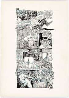 Wilson, S. Clay - S. Clay Wilson Bucktown Pub Underground Comix Hall of Fame Complete 1-Page "Checkered Demon" Story for Customized ... (Total: 5 Original Art)