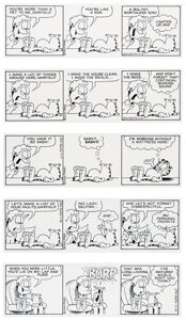 Davis, Jim | Jim Davis Garfield Consecutive Daily Comic Strip Original Art Group of 6 (PAWS, 2002).... | Heritage